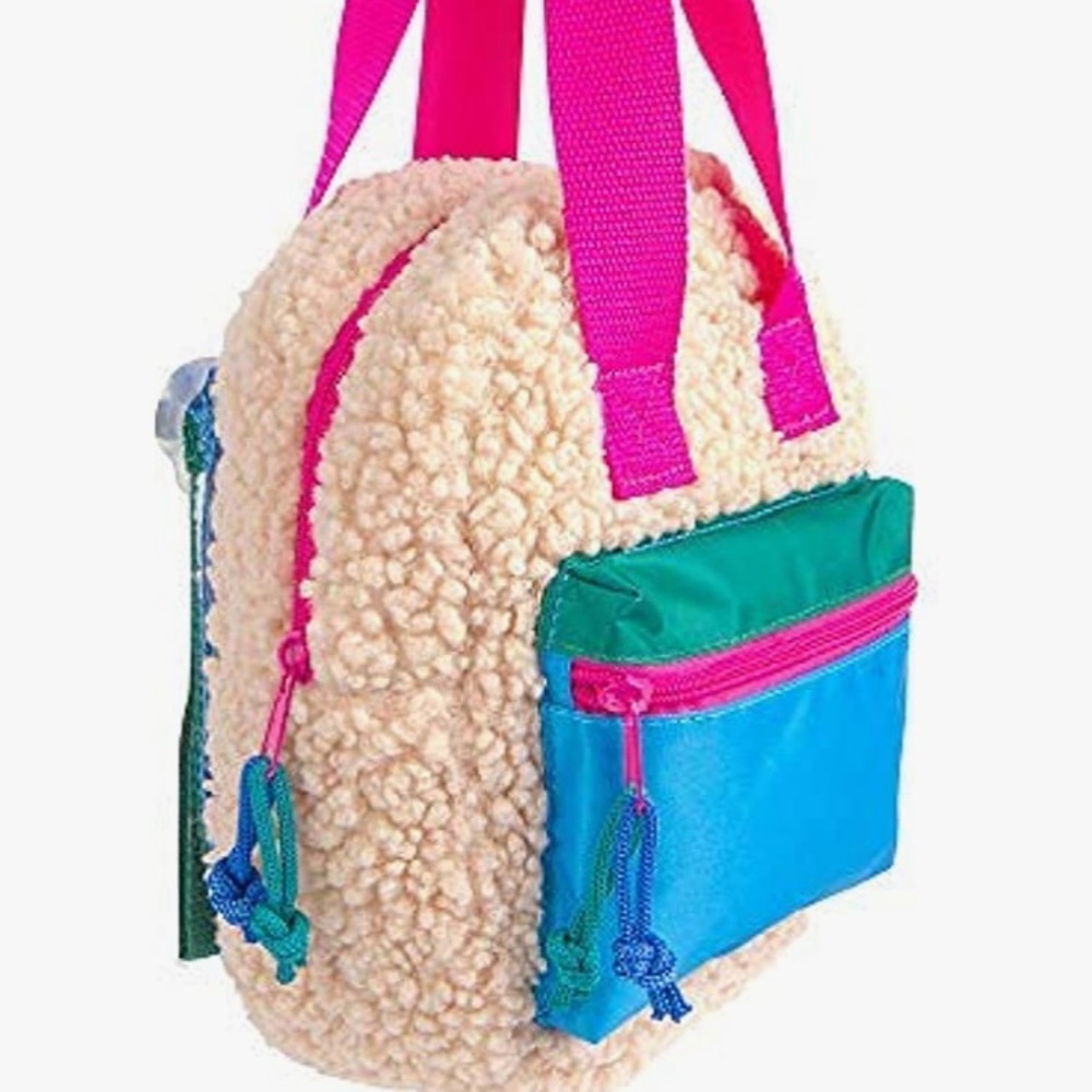 Style.Lab Teddy Sherpa Colorblock 90s Fashion Angels Wubee Mini Backpack